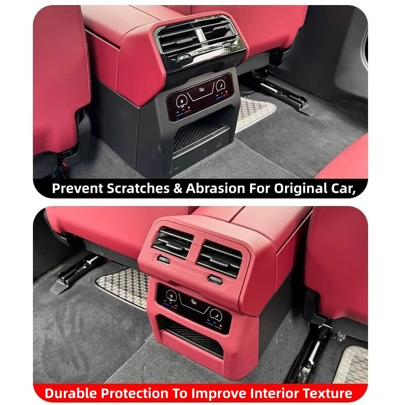 For BMW 5 Series G60 i5 2024-2026 Rear Air Conditioner Air Outlet Protective Cover Vent Kick Proof Frame Trim Car Accessories view 4