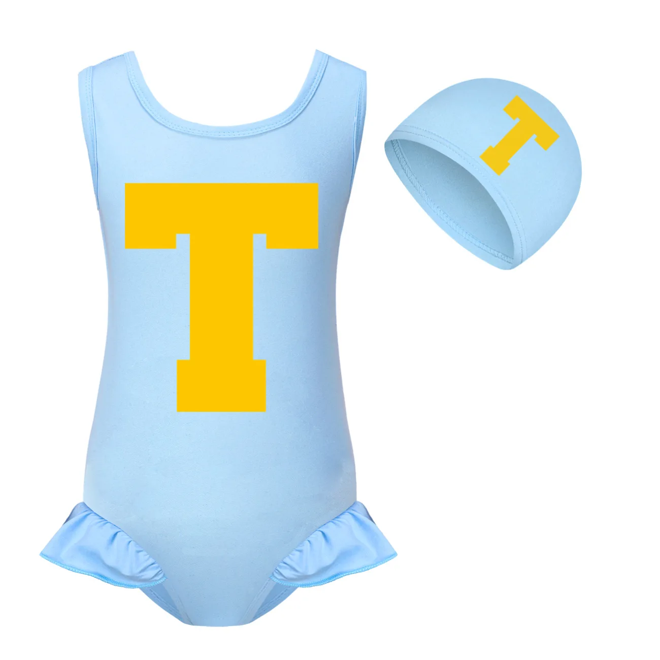 Kids Swimwear Girls Summer One-Piece Swimsuit Alvin and The Chipmunks Children Sleeveless Swiming Biniki Sets 5523