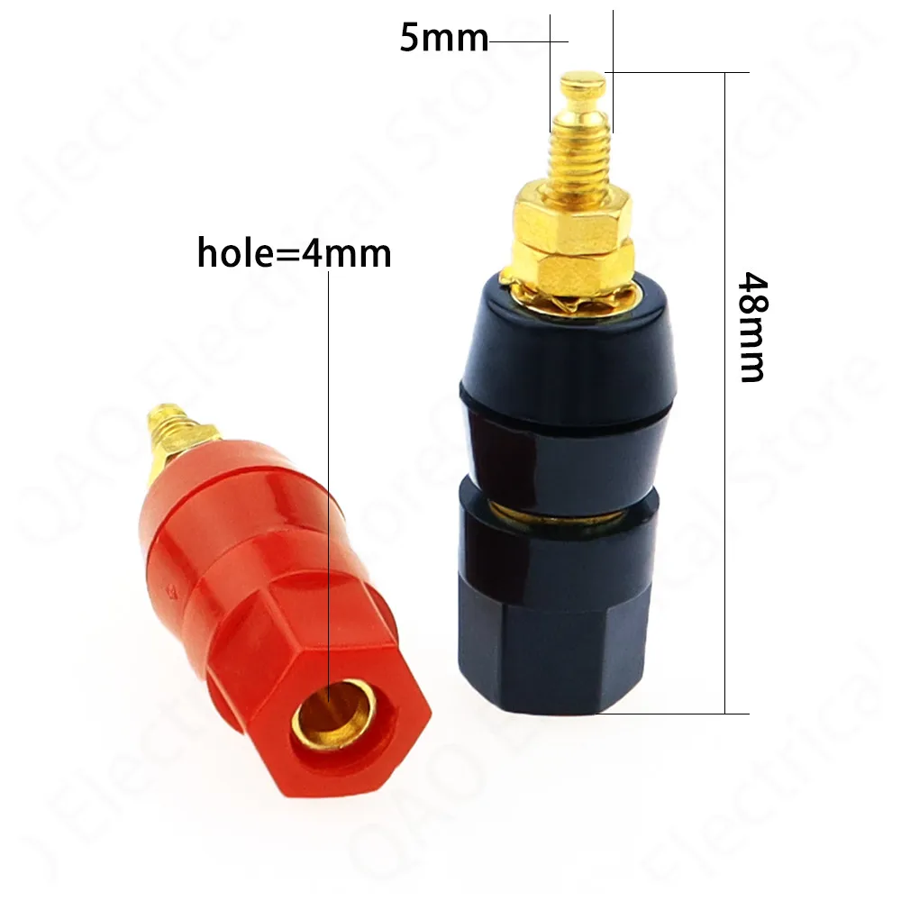 1pair(black+red) Terminals Red Black Connector Amplifier Terminal Binding Post Banana Speaker Plug Jack