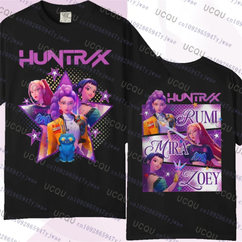 

Kpop Demon Hunters, милая футболка с короткими рукавами для родителей и детей, футболка Kpop Demon Hunters Harajuku, повседневная модная хлопковая детская футболка для косплея