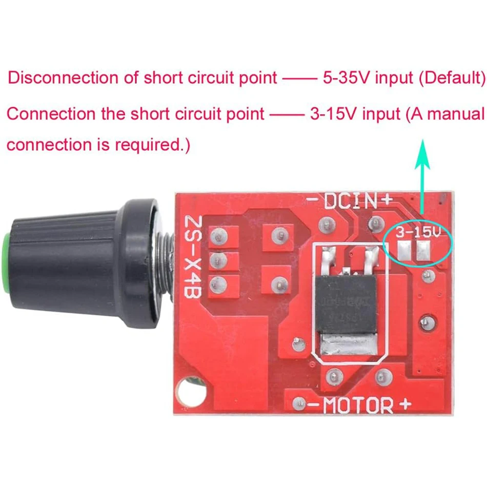 4pcs DC Mini Motor PWM Speed Controller Small LED Dimmer 5A 90W 3V 6V 12V 24V 35V Speed Control Switch 5A 90W PWM image 4