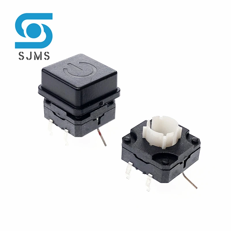 1Pcs 12*12mm 12x12 DIP-6P With Light LED Tactile Micro Push Button Momentary Switch+ Can transmit light square button Switch Cap