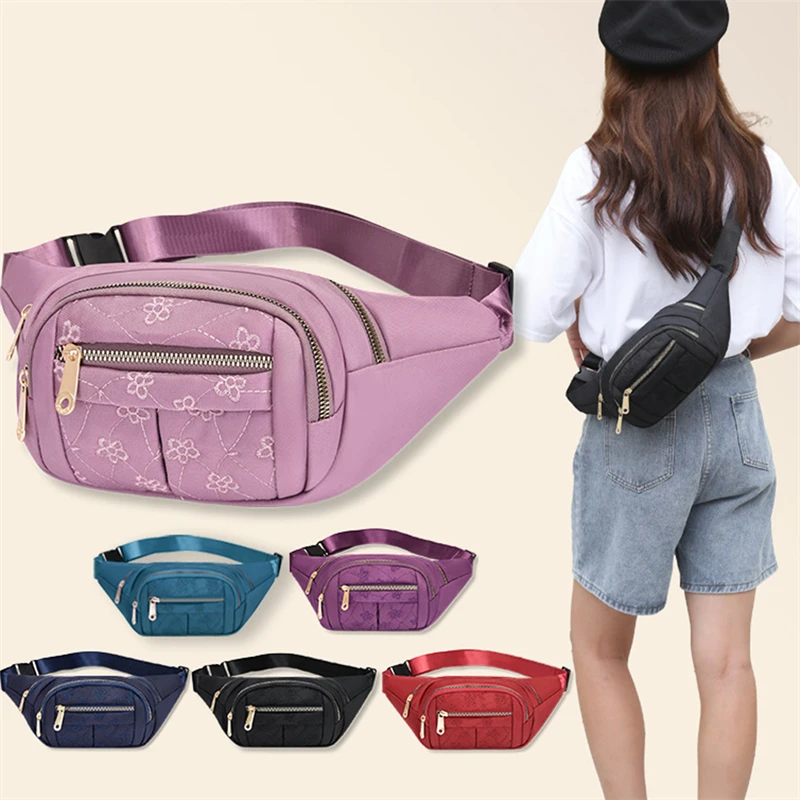 Women Plaid Waist Bag Female Oxford Waterproof Belt Bags Designer Crossbody Chest Bag Ladies Fashion Fanny Pack Banana Hip Purse