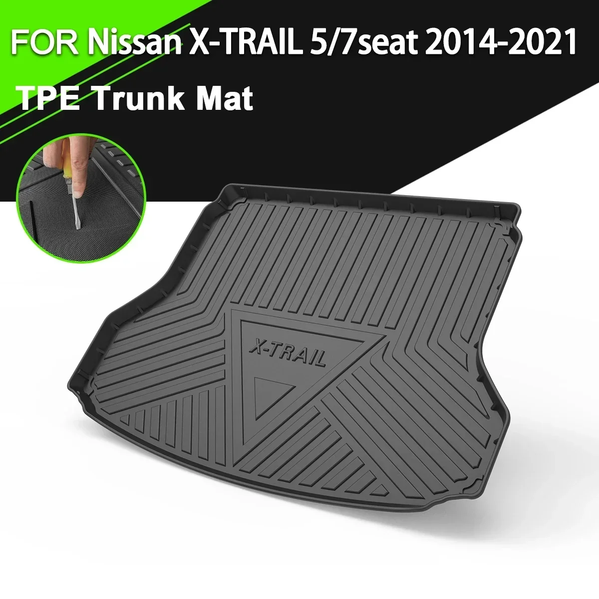 

Автомобильный задний коврик для багажника, коврик для Nissan X-TRAIL 5/7 местный 2014-2021 TPE, водонепроницаемые Нескользящие резиновые аксессуары для грузового вкладыша
