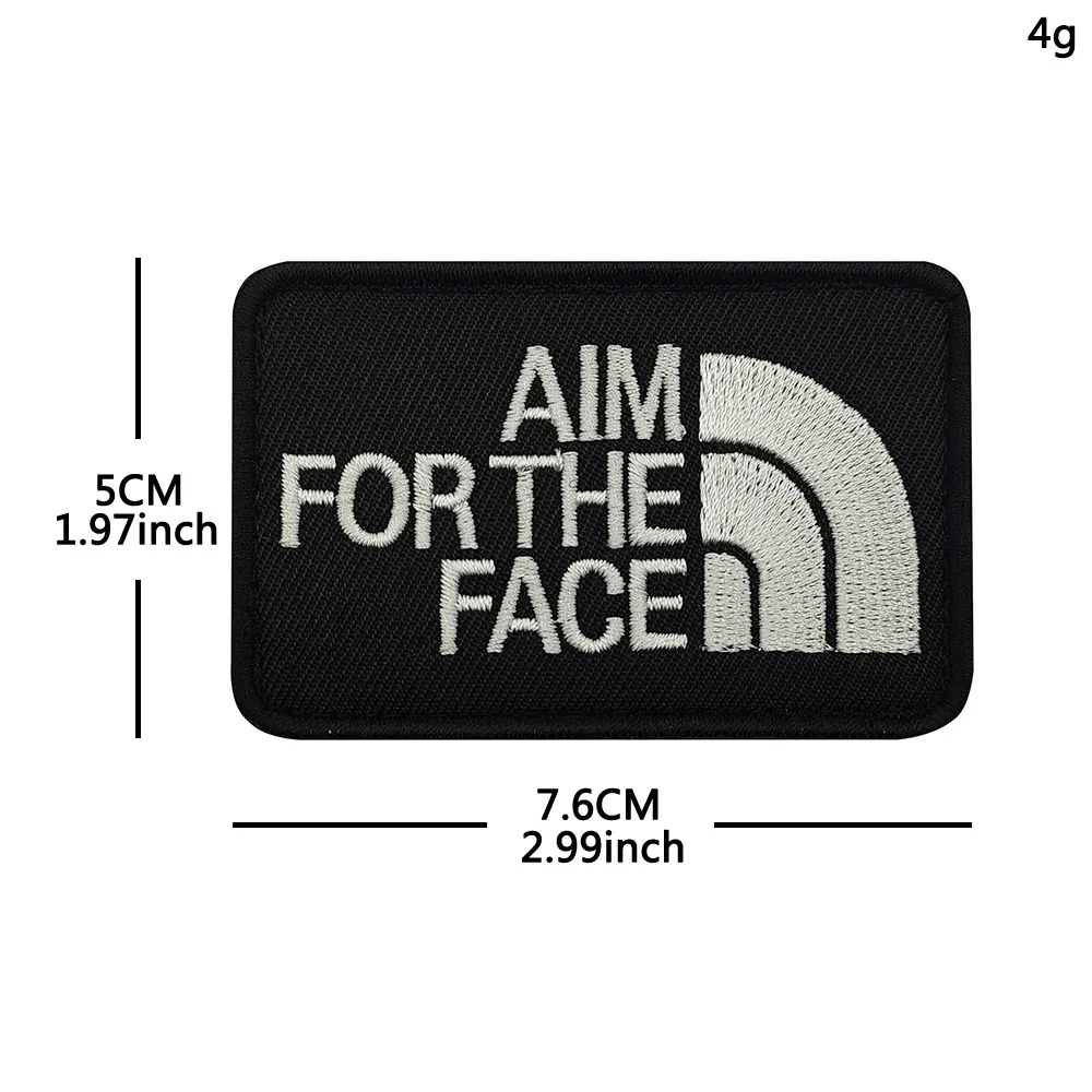 Parche bordado táctico AIM FOR THE FACE – Insignia moral para militar - imagen 3
