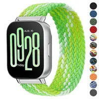 Braided Solo Loop Strap For Redmi Watch 5/3 lite Nylon Band For Mi Watch 5/3 Active Wristband Braided Elastic Weave Bracelet