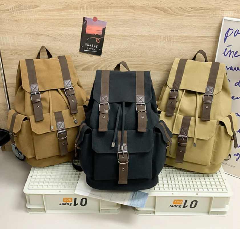 

Новые корейские ретро-рюкзаки из высококачественного холста для студентов колледжей, вместительные сумки через плечо, школьные рюкзаки для ноутбуков, дорожные рюкзаки