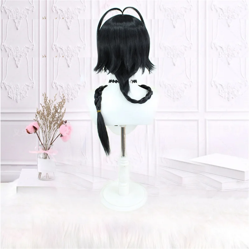 キツネ悪魔仲人コスプレウィッグ白イニシャルオリエンタルイニシャルふわふわショートカーリーロング三つ編み黒メーカー卸売