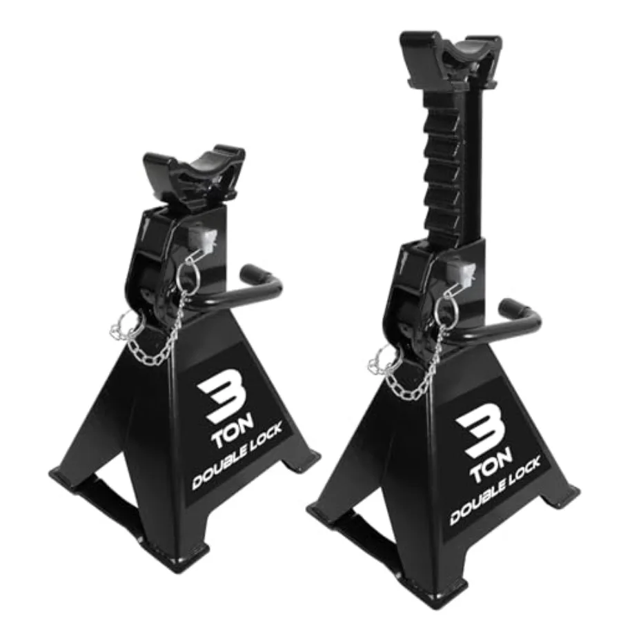 

AT4005AB Steel Heavy Duty Jack Stands: Pins 6 000 lb Capacity Black 1 Pair 2 Pack