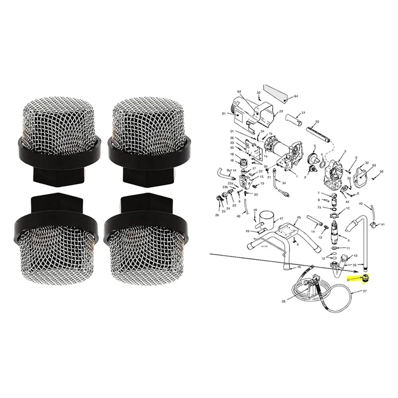 

246385 Hose Inlet Strainer Filter & 244194 235014 Sprayvalve Drain Valve Set For 390 395 490 495 595 Pump Repair