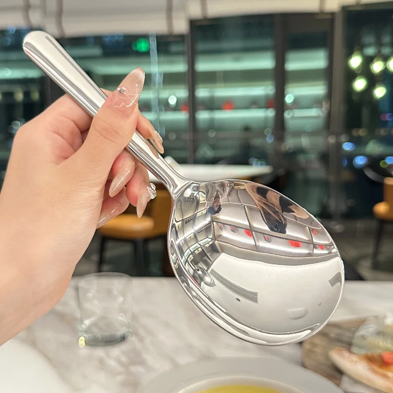 

2025 New Large Spoon 316 Stainless Steel Short Handle Spoon Serving Spoon Bean Curd Spoon Powder Large Spoon