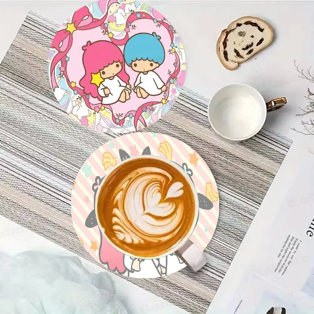 

Cute LittleTwinStars Vintage Wooden Designs for Coffee & Tea, Washable Art Pieces for Cozy Home Cafe