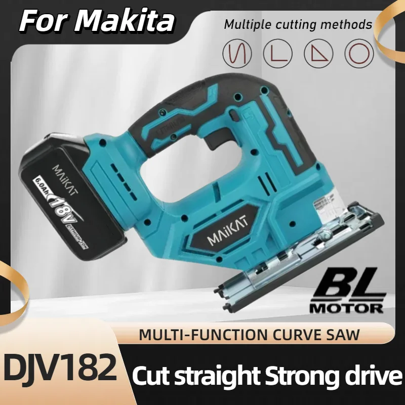 For Makita DJV182 18V Brushless Electric Jig saw 340W With Saw Blade Cordless Barrel Handle Jigsaw Portable Carpenter Power Tool