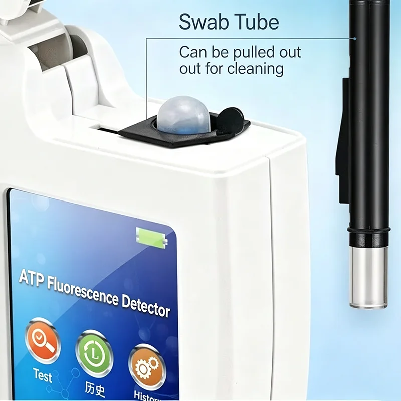 Rechargeable ATP Fluorescence Detector, 15-Sec Fast Result Surface Microbe Analyzer, Touch-Operated Cleanliness Meter