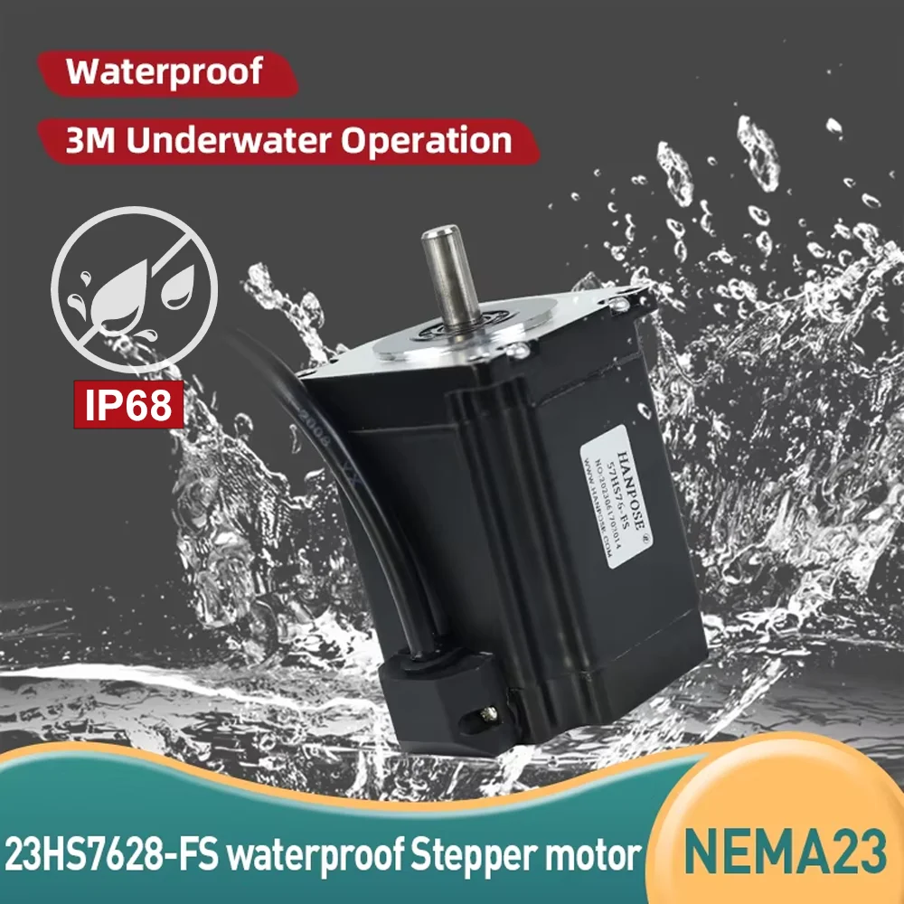 

1 шт., 4-выводной 23HS7628-FS, двигатель IP68, 76 мм, 2,8 А, 1,8 Нм, для двигателя, автоматический питатель, шаговый двигатель Nema23, водонепроницаемый двигатель