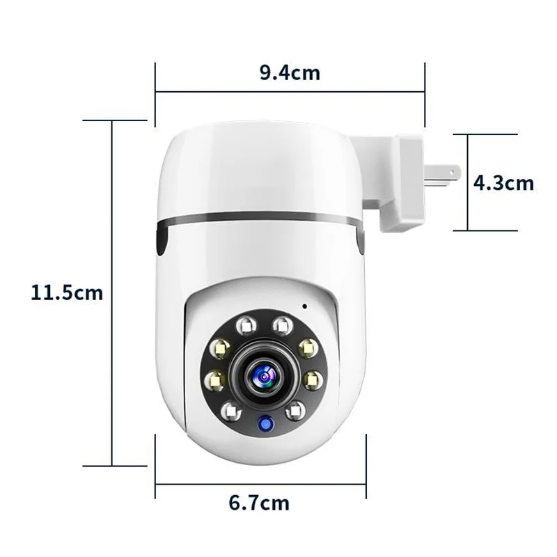 Imagem -06 - Câmera de Vigilância com Visão Noturna Fonte de Luz Dupla Interna Plug Wi-fi Agitador Tuya Inteligente sem Fio Câmera de Rastreamento Móvel