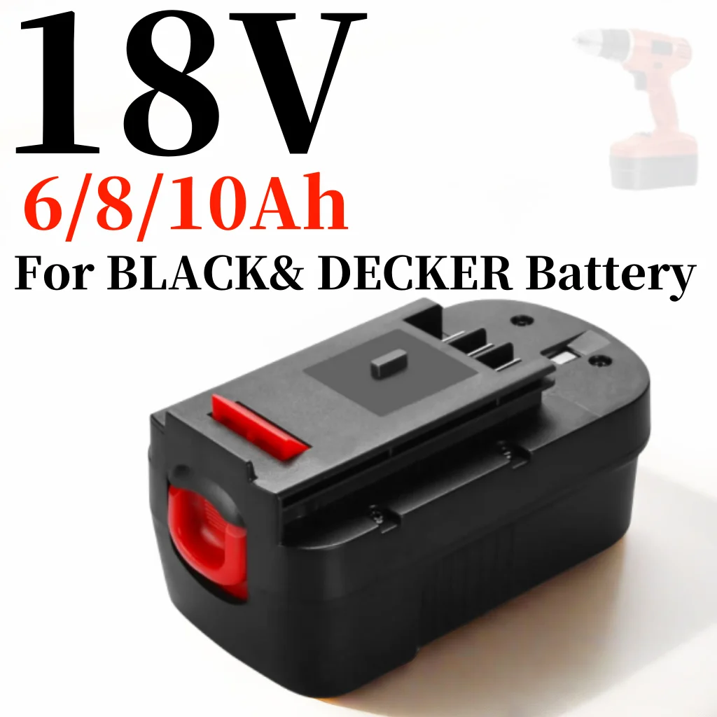 18V 6.0/8.0/10ah Elektrisch Gereedschap Batterij Voor Zwart & Decker A18 A1718 A18nh Hpb18 HPB18-OPE Fs1800cs Fs1800d FS1800D-2 Fs1800id