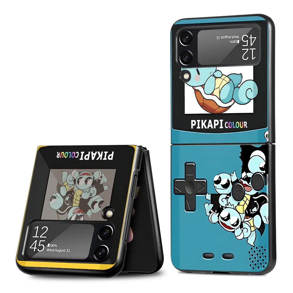 Cartoon Pokemon Retro Gaming Console Case for Samsung Galaxy Z Flip 4 3 5G Black Hard PC Phone Cover Zflip4 Zflip3 Flip4 Flip3 image 4