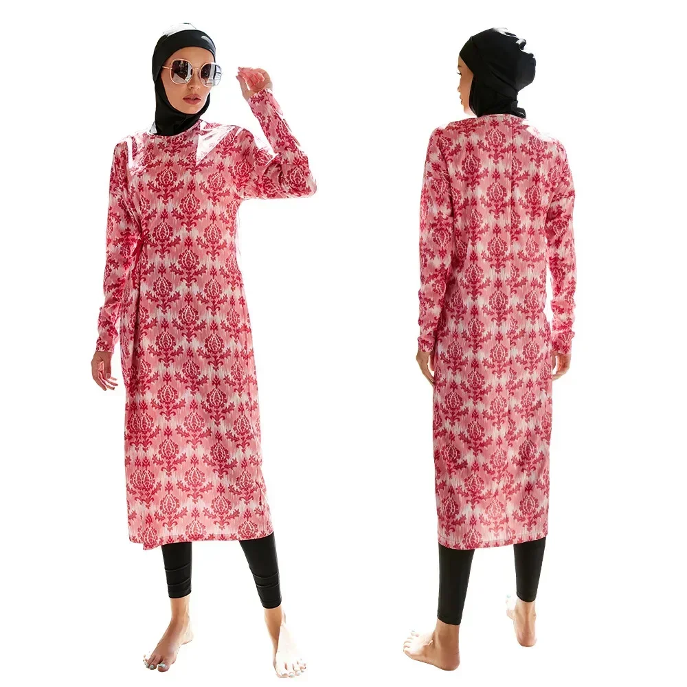 

Burkini Femme Musulmane Maillot De Bain Swimsuit Burkinis Muslim Modest Swimwear Women Print Islam Swimming Bathing Surfing Suit