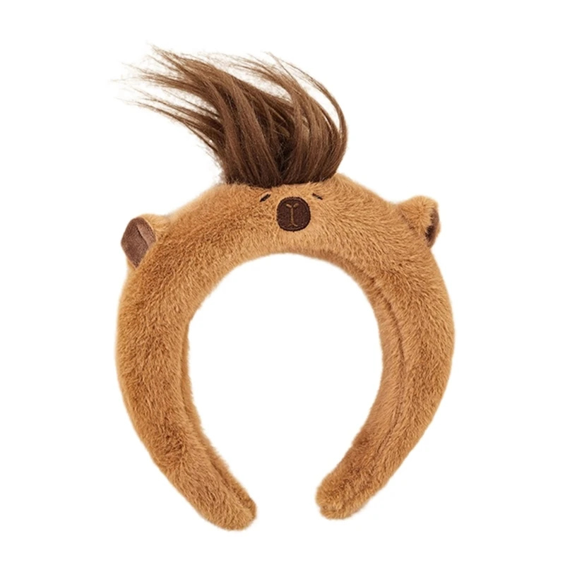 Teenager Cartoon Capybara Form Stirnband Erwachsene Plüsch Kopfbedeckung für Make-up Waschen Gesicht Sport Stirnband Anti Haar