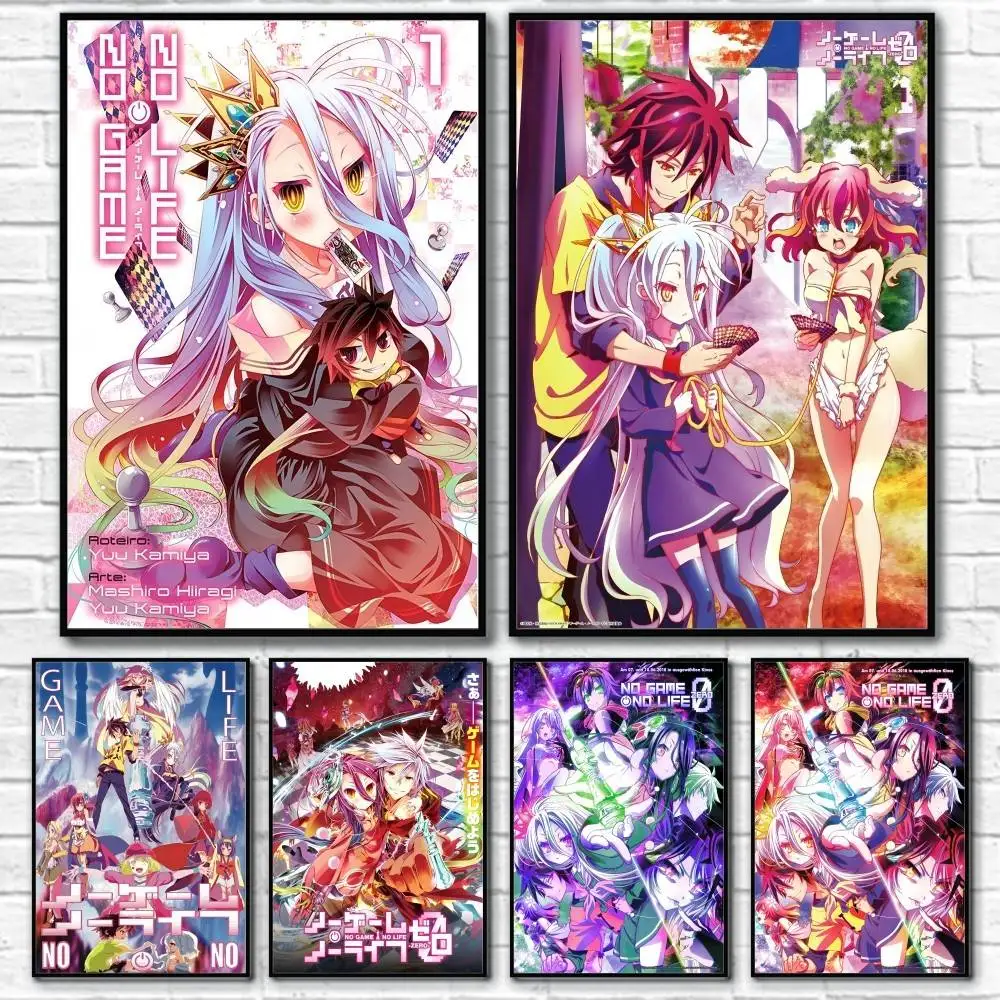 No G-Game No LifeS Anime-Poster, 1 Stück, Wohnzimmer-Wanddekoration, ästhetischer Flur, Schlafzimmer, Badezimmer, Bar, festlich, kreativ, wasserdicht