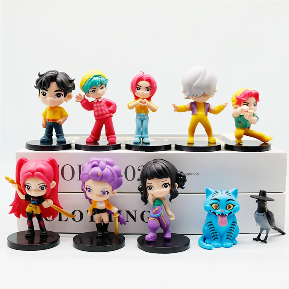 Gran oferta de figuras de Anime Kpop Demon Hunters, juguetes bonitos de PVC con articulaciones móviles, modelo de figura de acción, muñecas, regalos de decoración de cumpleaños para niños