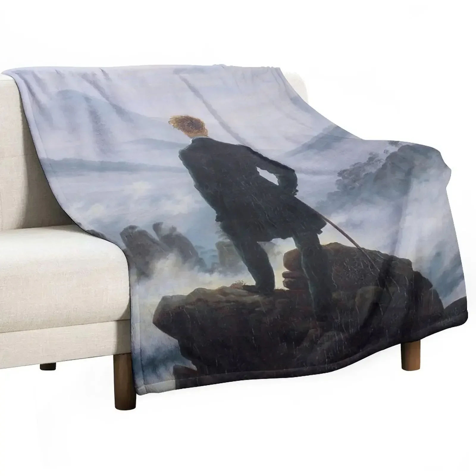 New Wanderer Above the Sea of Fog - Caspar David Friedrich - 1818 Throw Blanket Extra Large Throw Decorative Beds Blankets