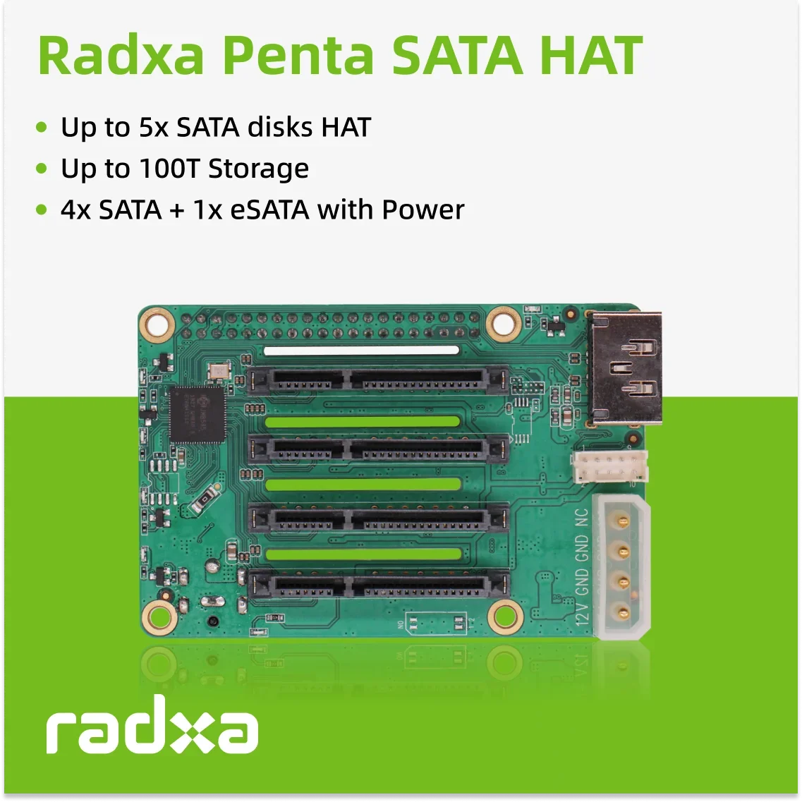 Raspberry Pi 5 Penta SATA HAT - Up to 5x SATA disks HAT