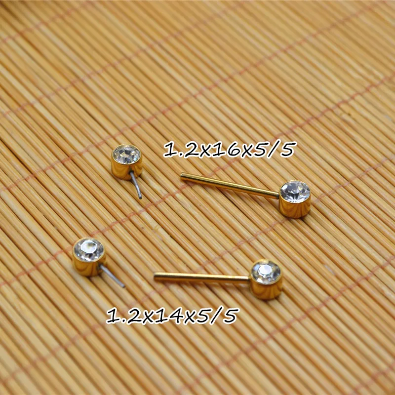 

Lot50pcs Body Jewelry Piercing Crystal Gems Straight Barbells Nipple Bar Piercing 16G~1.2mmx14/16x5/5mm