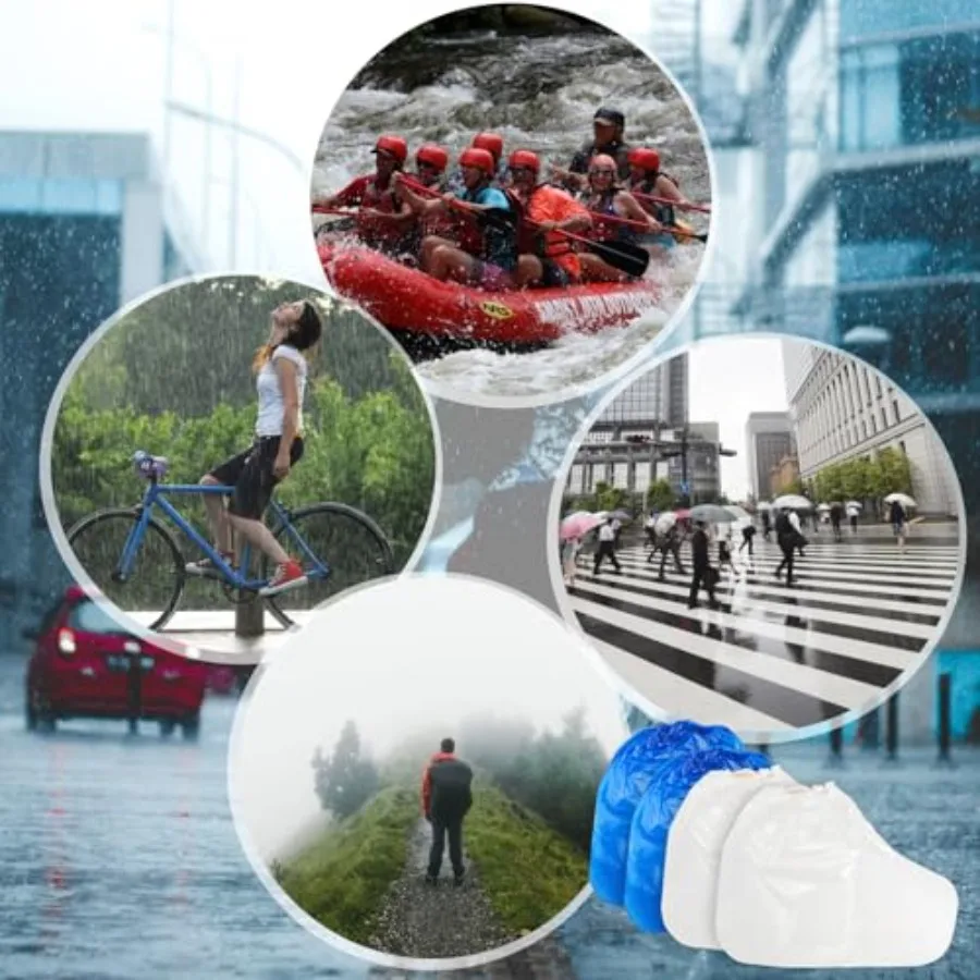 실내 및 실외 사용을 위한 100쌍 일회용 플라스틱 부츠 커버 비오는 날 건설에 이상적인 방수 신발 커버