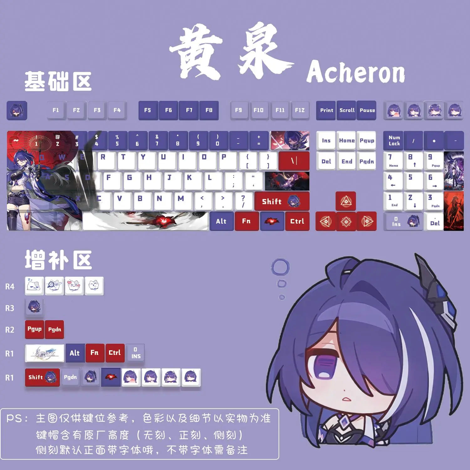 

Collapse the keycaps around the star dome, high appearance, original translucent E-sports game, anime mechanical keyboard cap