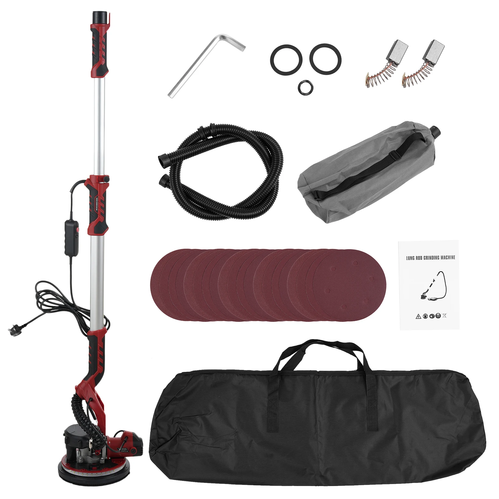 1390W Electric Sander with 20 Pcs Sanding Discs 5 Variable Speed 900-2800 RPM Wall Sander with Extendable Handle LED Light