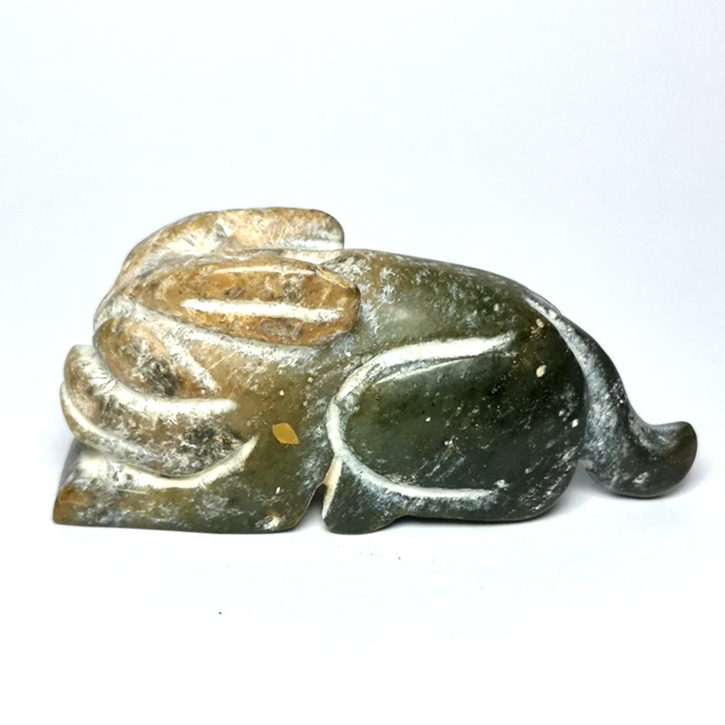 YIZHU CULTUER ART Size 6.2 × 3.1 cm Old Chinese Hetian Jade Carving Hongshan Culture Rabbit Statue Pendant