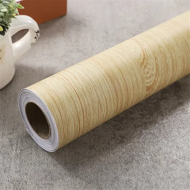 PVC Self-Adhesive Eco-Friendly Waterproof Wood Grain Wall Stickers Film for Apartment Outdoor Kitchen Closet Table Wall Home