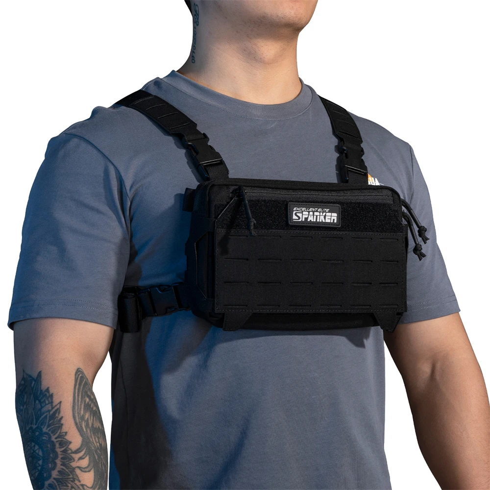 

Tactical Vest Chest Rig Pack Pouch Backpack Outdoor Walkie Talkie Pack Holster Chest Bag Hunting Camping Sling Bag