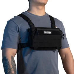 Tactical Vest Chest Rig Pack Pouch Backpack Outdoor Walkie Talkie Pack Holster Chest Bag Hunting Camping Sling Bag