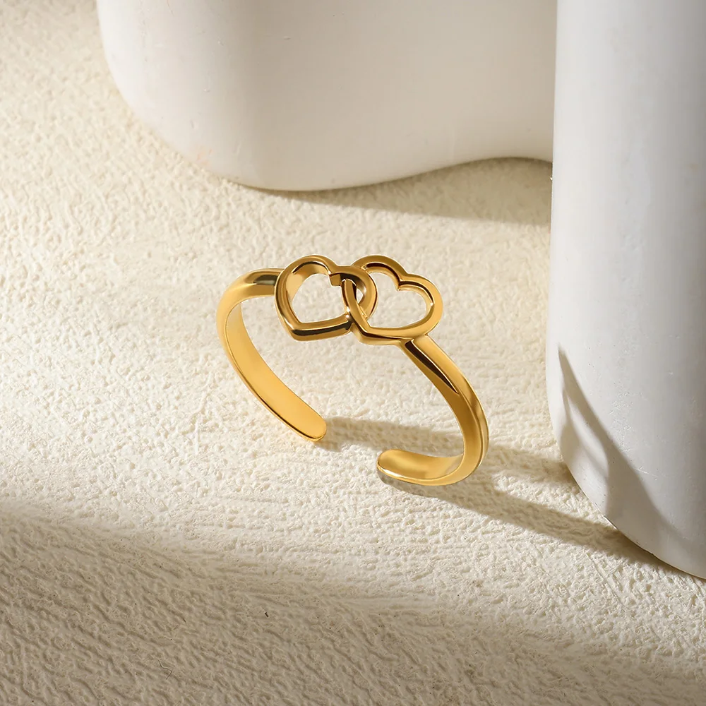 New Design Stainless Steel Irregular Rings For Women Sea Star Shell Broad Surface Bague Punk Heart Gold Color Jewelry Christmas