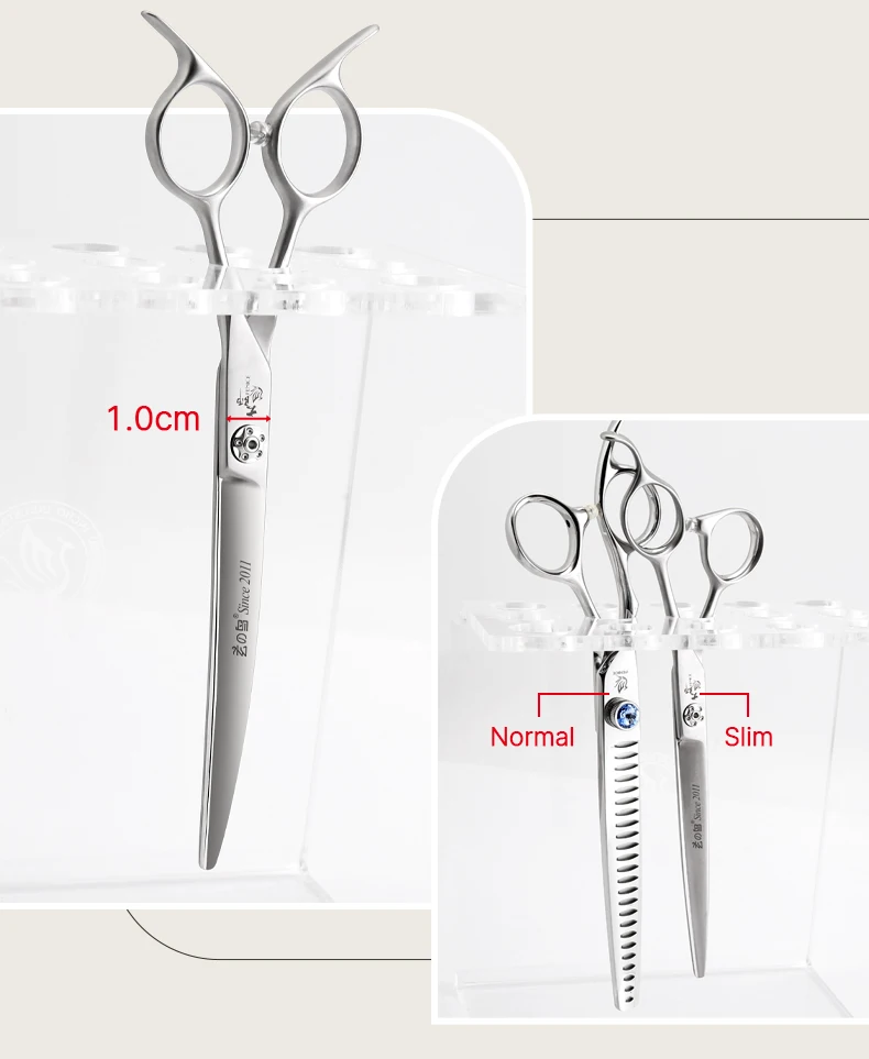 Fenice Slim Narrow Dog Grooming Scissors Set Straight/Curved/Thinner/Chunker Shears Schere Spezialisiert für KR- und JP Groomers – Detail 11