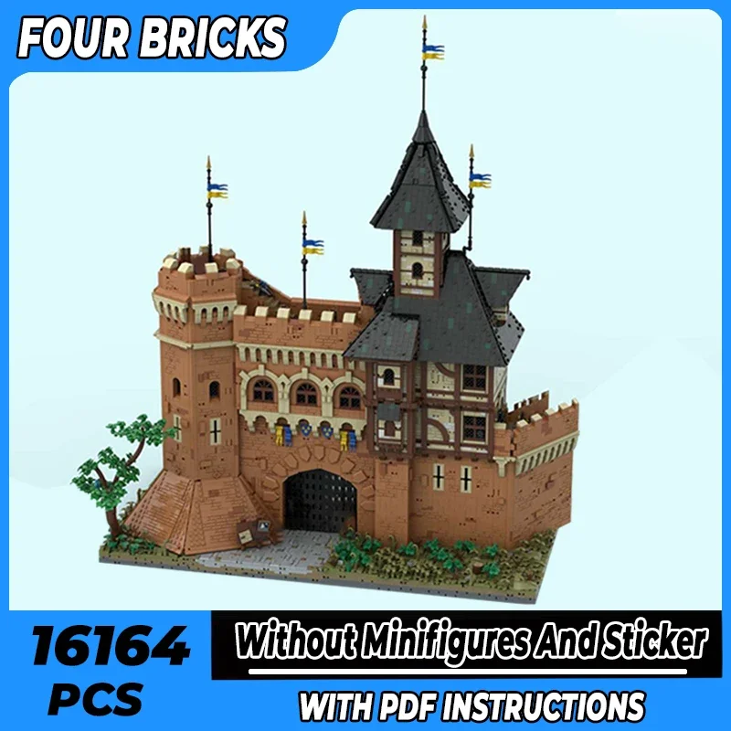 Castle Model Moc Building Bricks City Gates And Alchemist Tower Technology Modular Blocks Gifts Christmas Toys DIY Sets Assembly