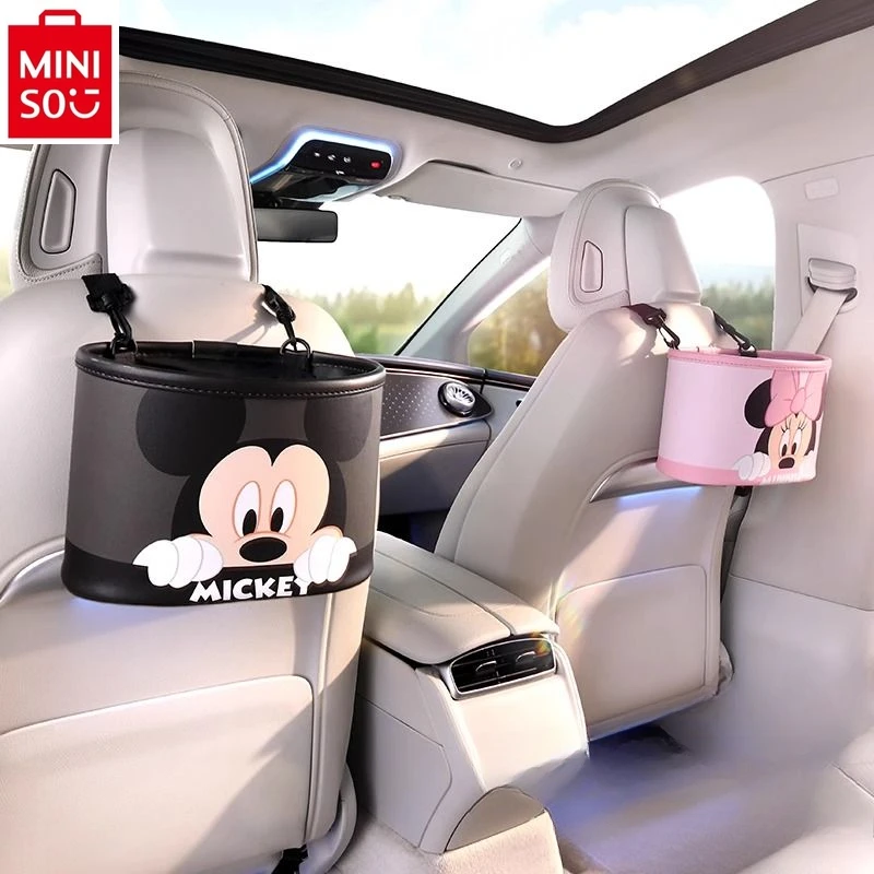 MINISO Disney car seat back storage bag, women's cartoon Mickey inside the car, between the seats, rear seat storage hanging bag