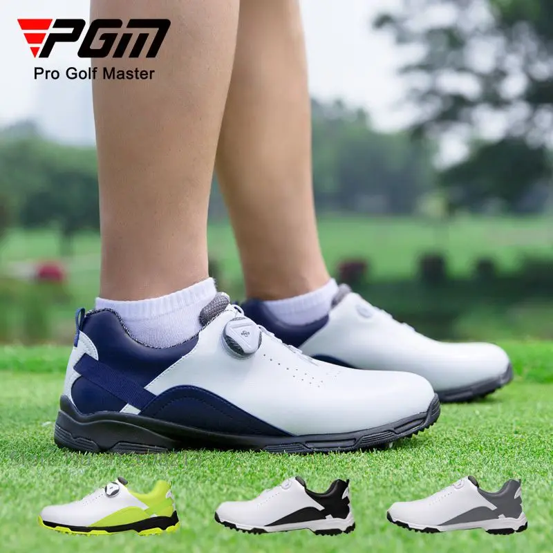 

PGM Men Golf Shoes Waterproof Sports Sneakers Man Breathable Casual Golf Athletic Footwear Anti-skid Training Shoes Buckle Knob