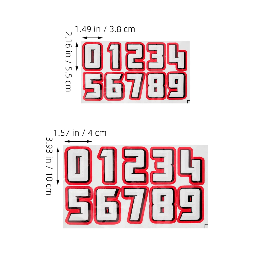 مجموعتان من ملصقات أرقام إمداد الدراجة النارية ذات الاستخدام العاكس لمستلزمات الدراجة متعددة الاستخدامات