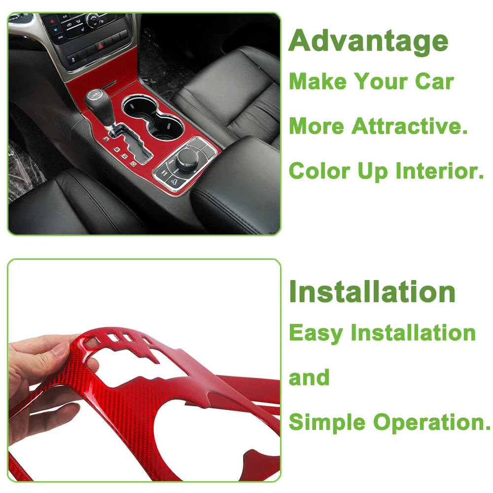 Car Gear Shift Water Cup Holder Panel Decoration Cover for Jeep Grand Cherokee 2011-2018 2019 2020 2021 Interior Accessories