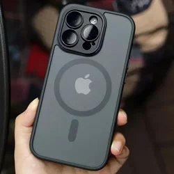 Luxury Magnetic Armor Case Matte Clear Shockproof For Magsafe Wireless Charge Cover For iPhone 16 15 14 Plus 13 12 11 Pro Max