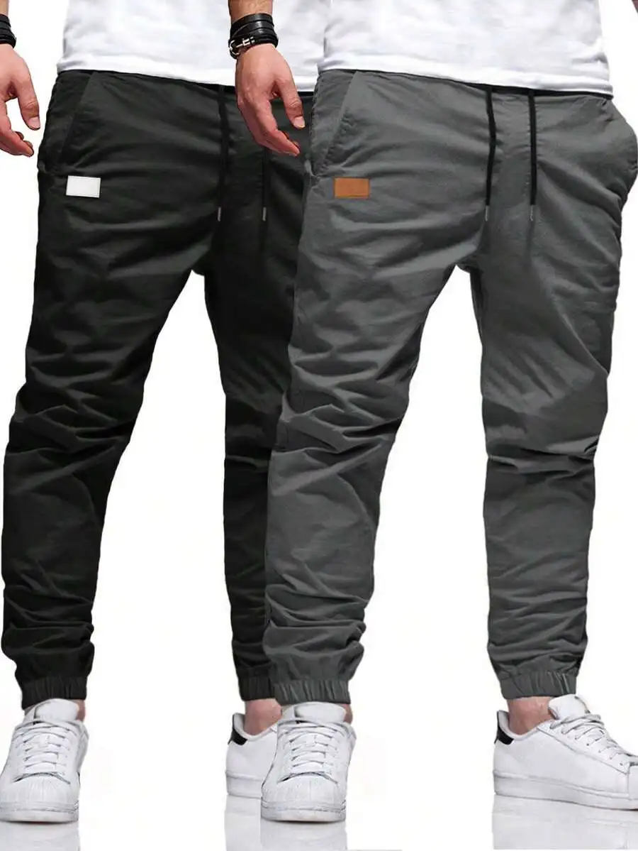Mens Casual Drawstring Waist Jogger Pants
