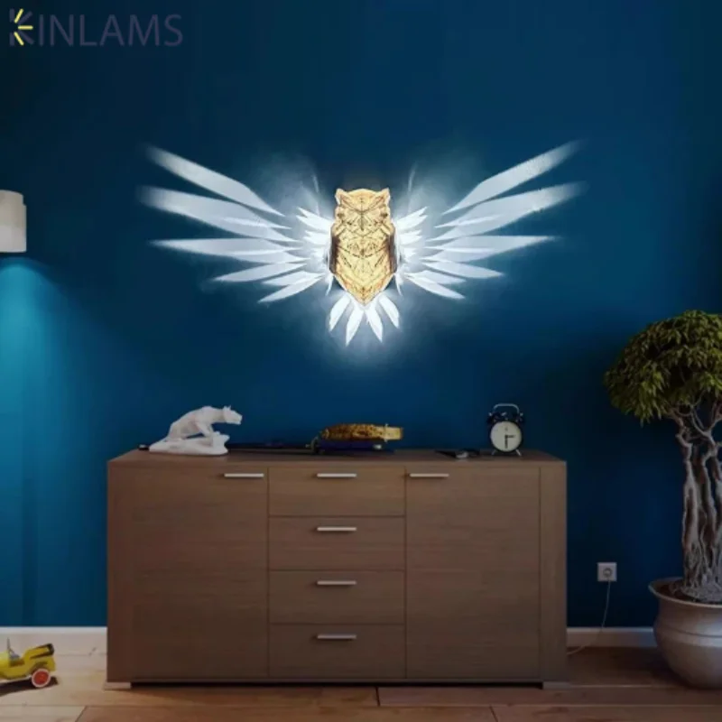 Eagle Light Owl Light Animal Projection 3D Printing Night Light LED Light Atmosphere Holiday Party Home Decoration Wall Lamp