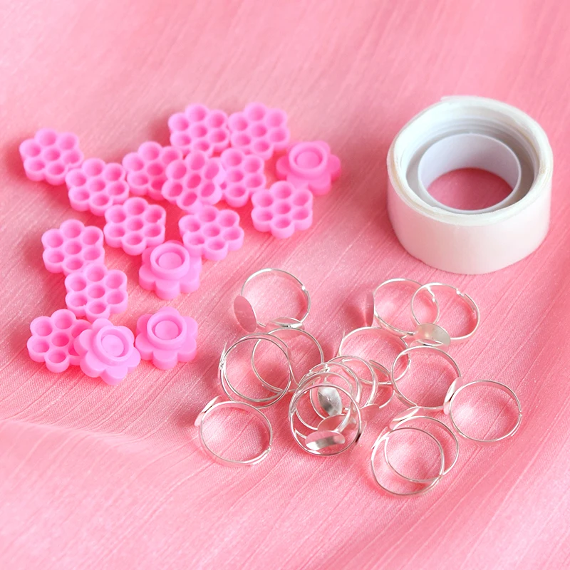 Song Lash Plum Beauty Eyelash Extension Cup Pink Delay Cup Dip Glue Ring Holder Grafting Eyelash Makeup Tool Set Group