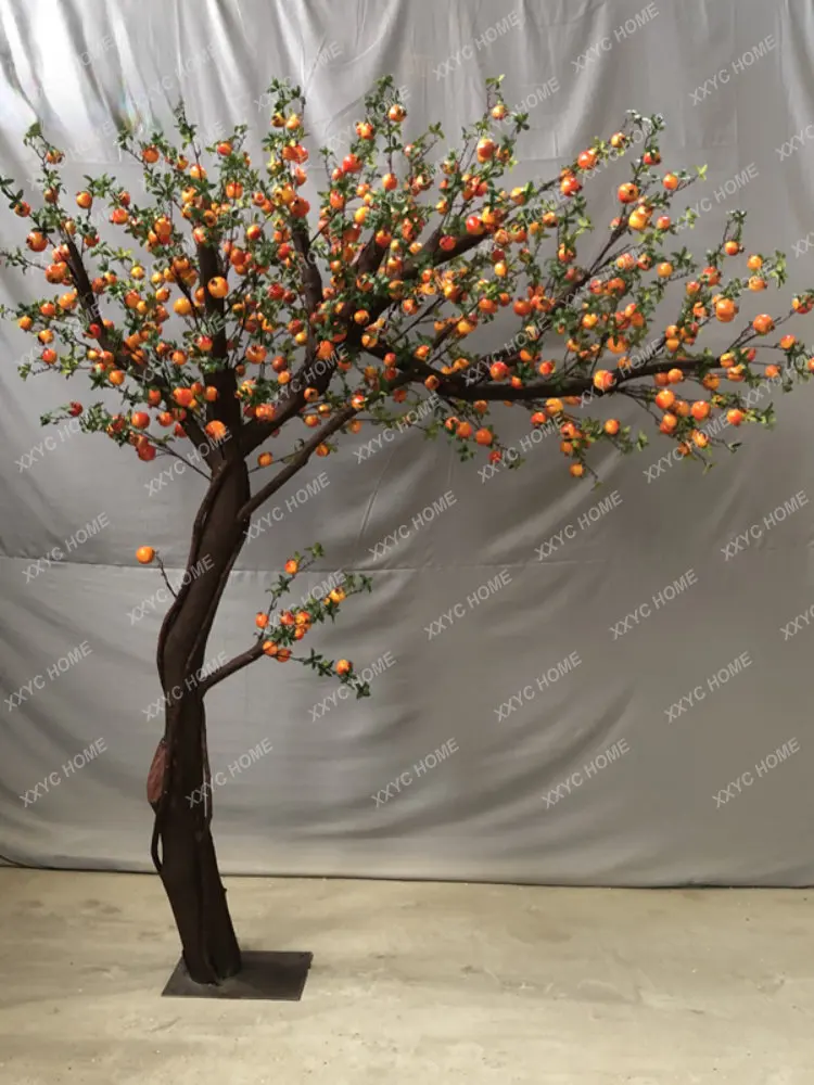 Pomegranate Tree Large Indoor Fake Tree Persimmon Orange Hawthorn Tree Hotel Mall Ground Floriculture