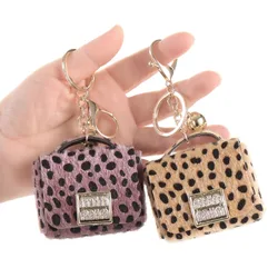 Borsa portachiavi con stampa leopardata Pop creativa Mini tasca portachiavi in pelle con portamonete carino per donna