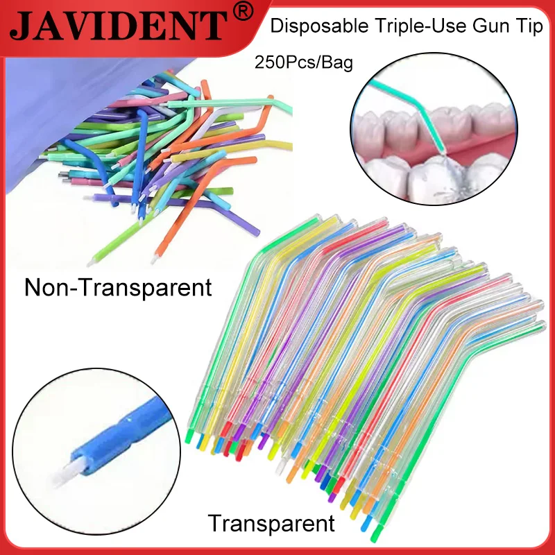 

250 шт./пакет, стоматологический воздушно-водяной шприц, игла с пластиковым сердечником, насадка, одноразовая тройная распылительная головка, инструмент для полости рта